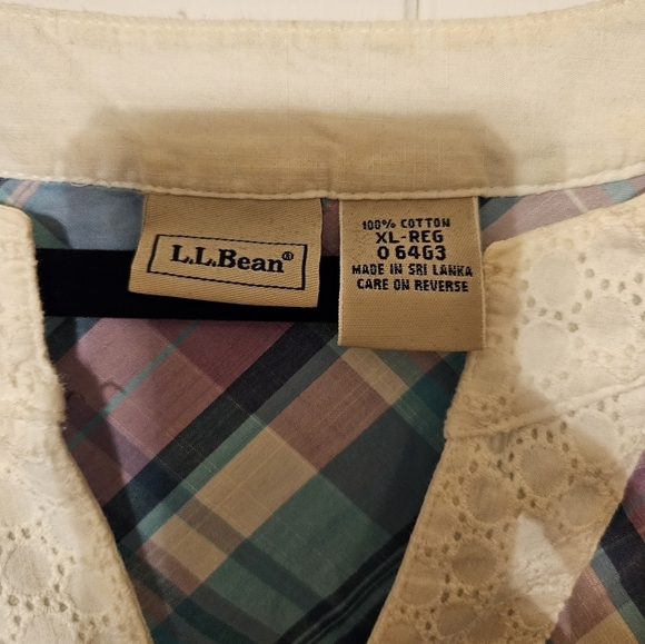 #305 LLBean- Orange or Purple V-Neck Plaid Tunic Tops- Sz. XL- - Picture 14 of 14